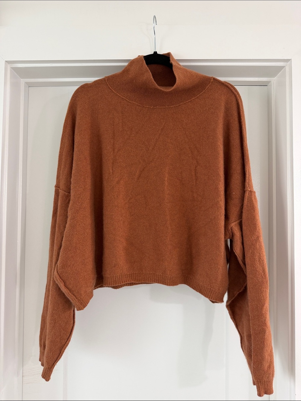 Free people Cropped Turtleneck Sweater - Rust